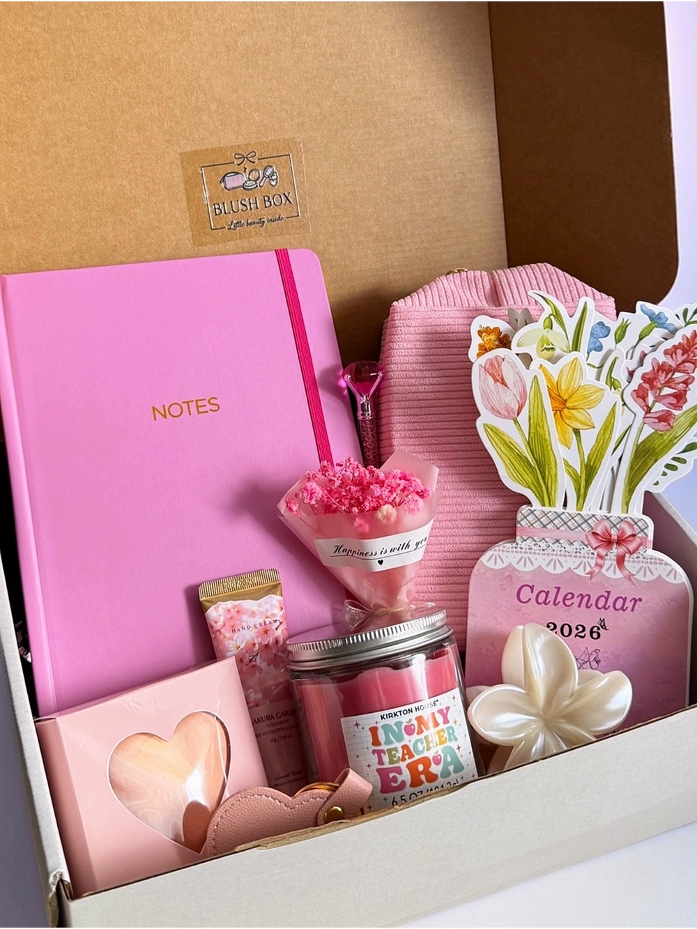 Blush Teacher Gift Set with Floral Accents